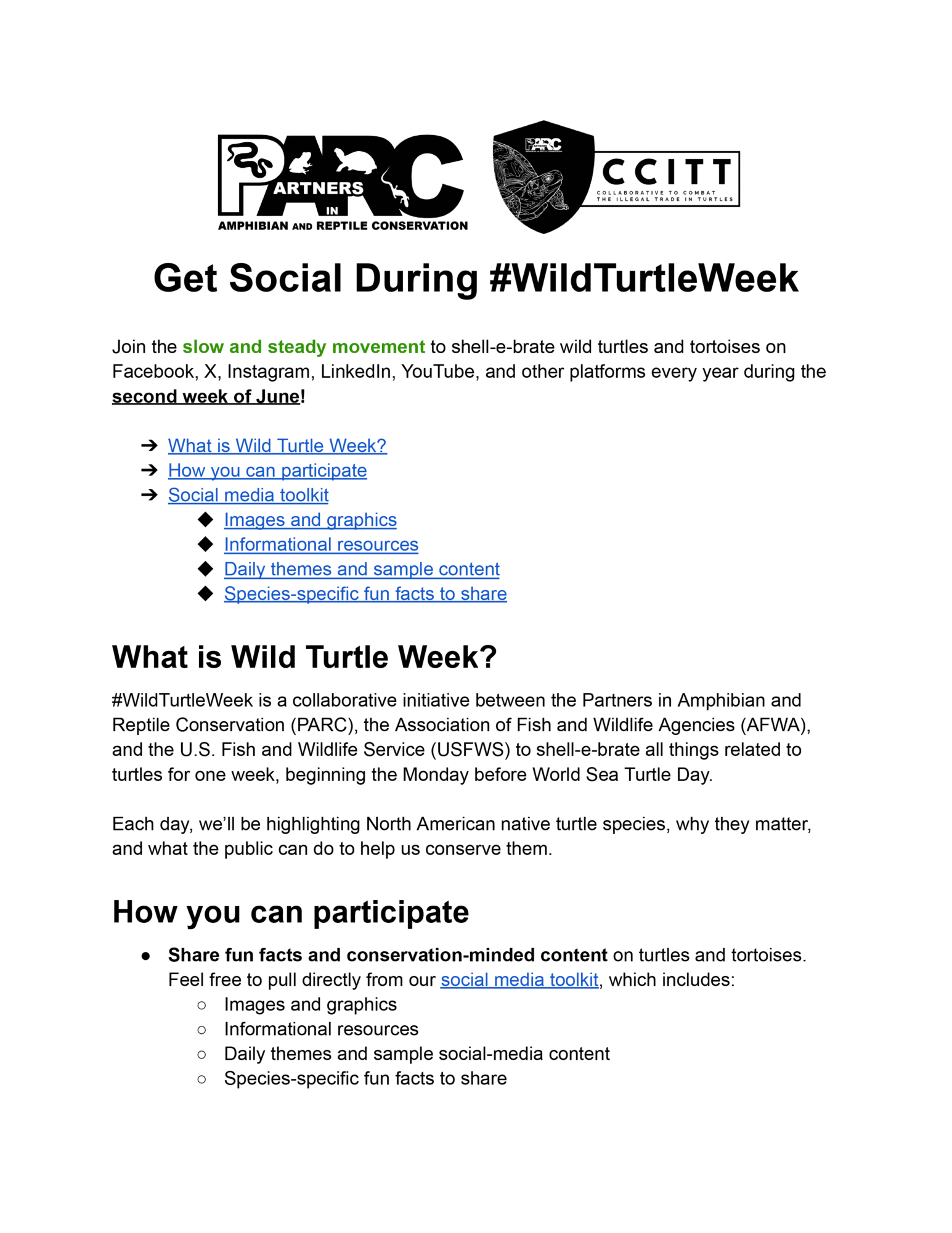 Wild Turtle Week Social Media Toolkit